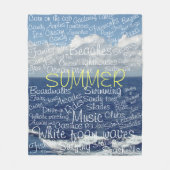 Sommer Strand Ozeanwellen Typografie Fleecedecke (Vorderseite)