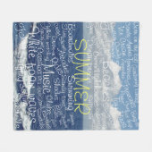 Sommer Strand Ozeanwellen Typografie Fleecedecke (Vorderseite (Horizontal))