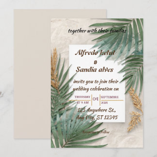 Sommer Strand Palme tropische Aquarell-Hochzeit Einladung