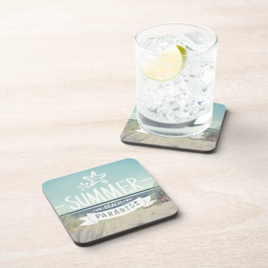 Sommer-Strand-Paradies Getränkeuntersetzer (Rechte Seite)