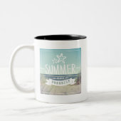 Sommer-Strand-Paradies Zweifarbige Tasse (Links)