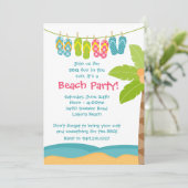 Sommer-Strand-Party Einladung (Stehend Vorderseite)