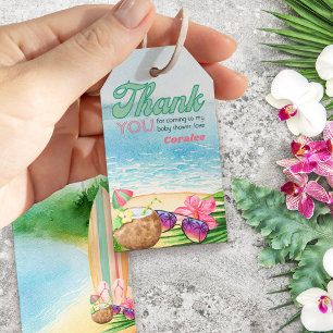 Sommer-Strand-Surfboards und Mocktails Danke Geschenkanhänger