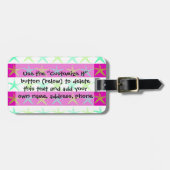 Sommer-Strand-ThemaStarfish auf lila Streifen Gepäckanhänger (Vorderseite horizontal)