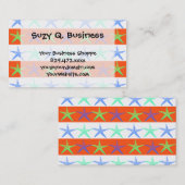 Sommer-Strand-ThemaStarfish auf orange Streifen Visitenkarte (Vorne/Hinten)