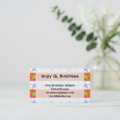 Sommer-Strand-ThemaStarfish auf orange Streifen Visitenkarte (Stehend Vorderseite)