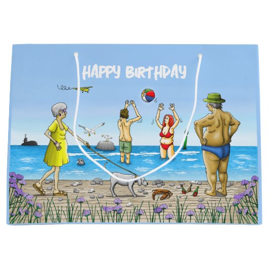 Sommer-Strandparty Große Geschenktüte (Vorderseite)
