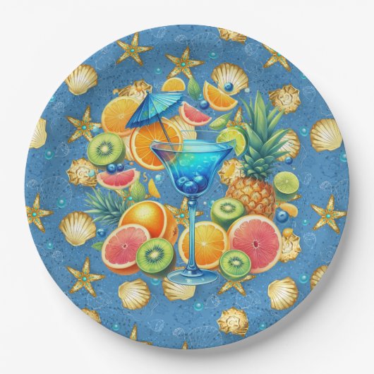 Sommer-Strandparty Pappteller (Vorderseite)