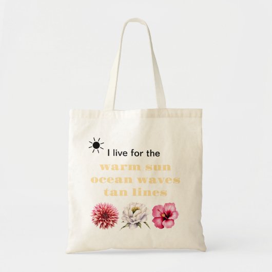 Sommer-Strandtasche mit Blumen und Sonne Tragetasche (Vorne)