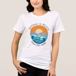 Sommer Strandurlaub mit Sonne und blauer Ozeanwell Tri-Blend Shirt