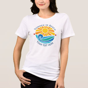 Sommer Strandurlaub mit Sonne und blauer Ozeanwell Tri-Blend Shirt