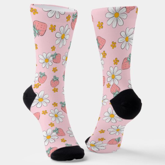 Sommer-Strawberry-Daisy-Muster Socken (Gewinkelt)