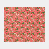 Sommer-Strawberry-Patch-Gartenmuster-Decke Fleecedecke (Vorderseite (Horizontal))