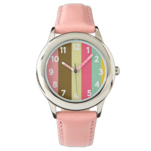 Sommer-Streifen-Farbpalette-Design Armbanduhr