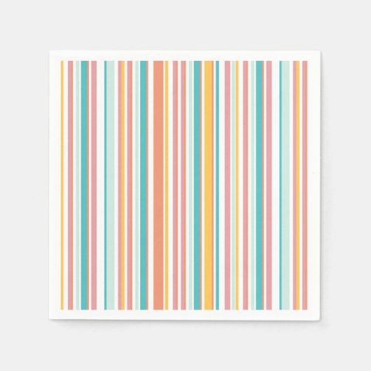 Sommer Streifen Karo fröhliche Farben Serviette (Vorderseite)
