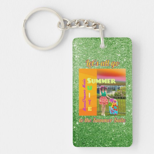 Sommer-Suite Grüner Hintergrund Schlüsselanhänger (Vorderseite)