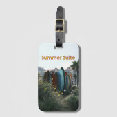 Sommer-Suite-Surfboards & Palmen Gepäckanhänger (Vorderseite Vertikal)