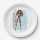 Sommer-Surf-Strandparty Pappteller (Vorderseite)