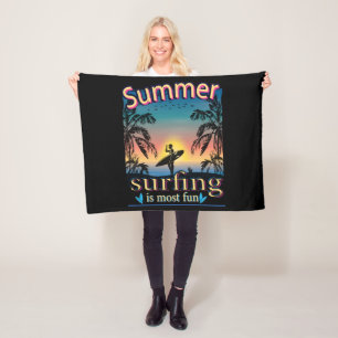 Sommer - Surfen macht Spaß Fleecedecke