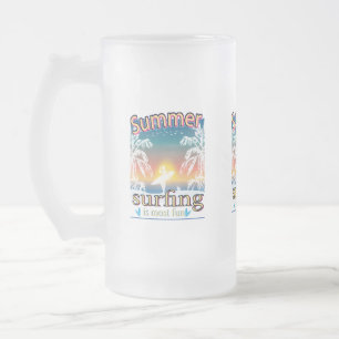 Sommer - Surfen macht Spaß Mattglas Bierglas