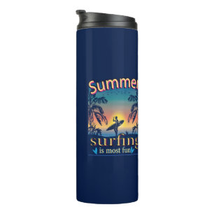 Sommer - Surfen macht Spaß Thermosbecher