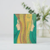 Sommer, surreale Fantasie Art Magic Forest Goddess Postkarte (Stehend Vorderseite)