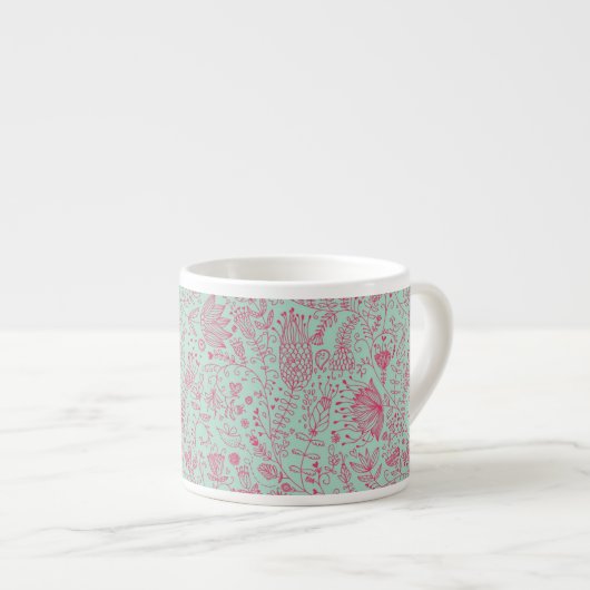 Sommer süßes Blumenmuster Espressotasse (Vorderseite Rechts)