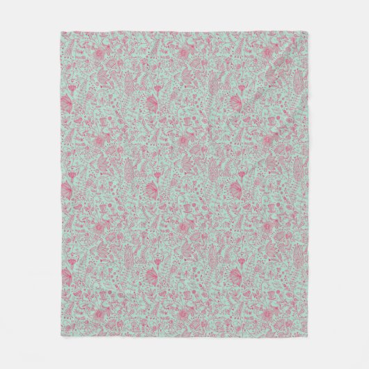 Sommer süßes Blumenmuster Fleecedecke (Vorderseite)