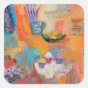 Sommer-Tabelle Quadratischer Aufkleber