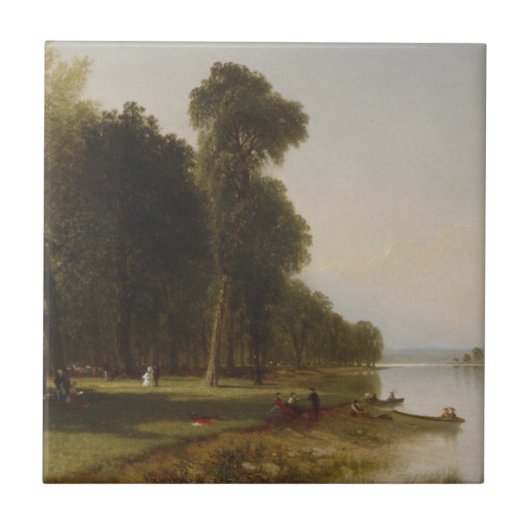Sommer-Tag auf Conesus See Fliese (Vorderseite)