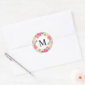 Sommer Tag Monogramm Runder Aufkleber (Umschlag)