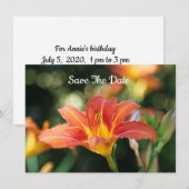 Sommer-Taglilie Save the Date-Karte Date (Vorne/Hinten)