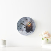 Sommer-Tal Eisenbahn Weihnachtszeit Runde Wanduhr (Zuhause)