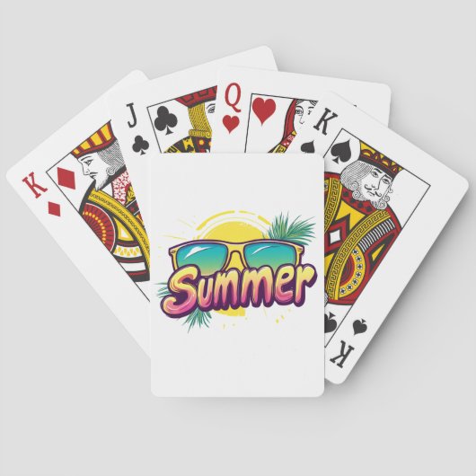 Sommer Text - Farbige Sommer Sonnenbrille Spielkarten (Rückseite)