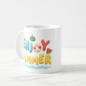 Sommer-Text-Illustration genießen Kaffeetasse (Vorderseite Links)