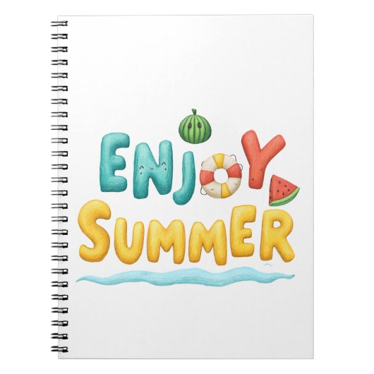 Sommer-Text-Illustration genießen Notizblock (Vorderseite)