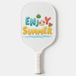 Sommer-Text-Illustration genießen Pickleball Schläger
