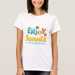 Sommer-Text-Illustration genießen T-Shirt