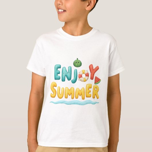 Sommer-Text-Illustration genießen T-Shirt (Vorderseite)