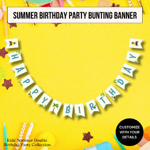 Sommer-Themen-Kindergeburtstags-Girlande-Banner Wimpelkette