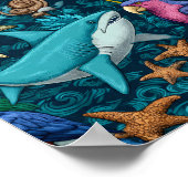 Sommer-Tiere Strand Muster Poster Geschenk (Ecke)