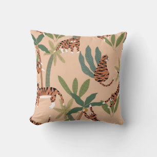 Sommer-Tiger Palmen Exotisch Kissen