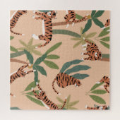Sommer-Tiger Palmen Exotisch Puzzle (Horizontal)