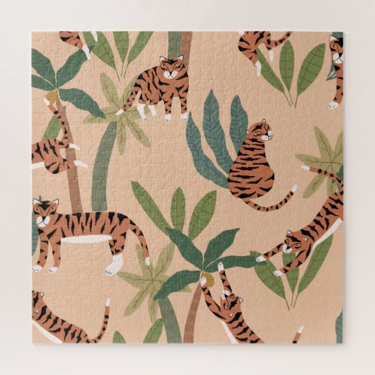 Sommer-Tiger Palmen Exotisch Puzzle (Vertikal)