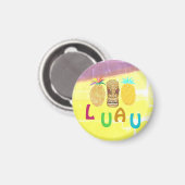 Sommer-Tiki-Ananas-Luau Magnet (Vorderseite/Rückseite)