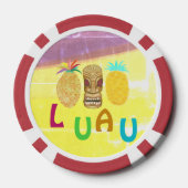 Sommer-Tiki-Ananas-Luau Pokerchips (Rückseite)