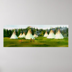 SOMMER TIPI CAMP by SHARON SHARPE Poster