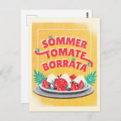 Sommer Tomate Borratta Postkarte (Vorne/Hinten)