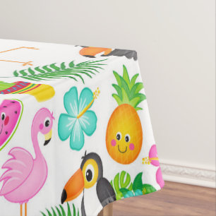 Sommer-Tropen-Tukan- und Flamingo-Muster Tischdecke