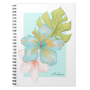 Sommer Tropenflora mit Namen Notizblock